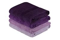 Set van 4 badhanddoeken - 70 x 140 cm - Paars - thumbnail
