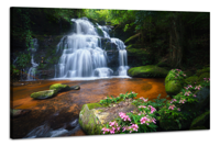 Schilderij -Vredige Waterval, 90x60cm, Wanddecoratie - thumbnail