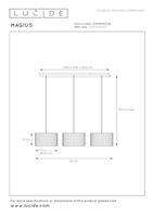 Lucide MAGIUS - Hanglamp - 3xE27 - Naturel - thumbnail