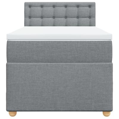 Boxspring met matras stof lichtgrijs 140x200 cm - thumbnail