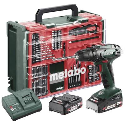 Metabo BS 18 Set 602207710 Accu-schroefboormachine 18 V 2 Ah Li-ion Incl. 2 accus, Brushless, Incl. koffer, Incl. lader, Incl. accessoires Metabo BS 18 Set 602207710 Accu-schroefboormachine 18 V 2 Ah Li-ion Incl. 2 accus, Brushless, Incl. koffer, Incl. lader, Incl. accessoires