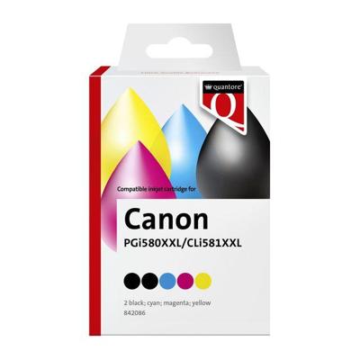 Inktcartridge Quantore alternatief tbv Canon PGI-580XXL CLI-581XXL 2x zwart + 3 kleuren