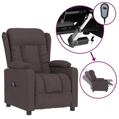 Fauteuil verstelbaar elektrisch stof donkerbruin