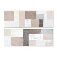 Schilderij Home ESPRIT Bruin Beige polyestyreen Canvas Modern Stads 152 x 5 x 52 cm (2 Stuks) - thumbnail