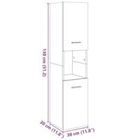 Badkamerwandkast 30x30x130 cm bewerkt hout oud houtkleurig - thumbnail