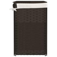 VidaXL Wasmand met 2 vakken 53x35x57 cm poly rattan donkerbruin - thumbnail