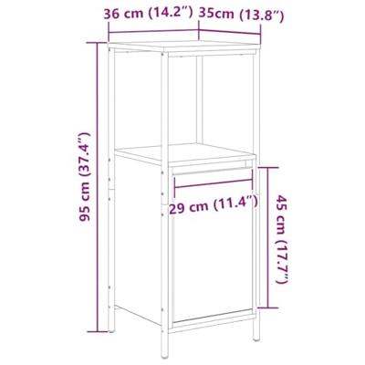 Badkamermeubel met planken 36x35x95 cm grijs sonoma