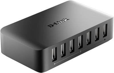D-Link DUB-H7/E USB 2.0-hub 5 + 2 poorten Met snellaadpoort Zwart