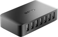 D-Link DUB-H7/E USB 2.0-hub 5 + 2 poorten Met snellaadpoort Zwart - thumbnail