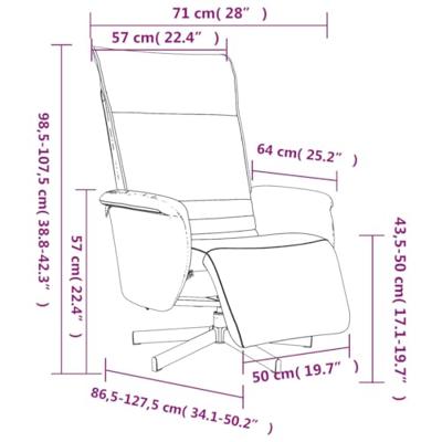 Fauteuil verstelbaar met voetensteun kunstleer zwart