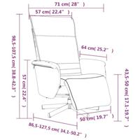 Fauteuil verstelbaar met voetensteun kunstleer zwart - thumbnail