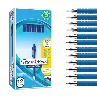 12x Paper Mate Flexgrip Ultra balpen blauw medium - thumbnail