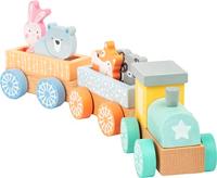 Small Foot houten trein met bosdieren pastel, 9dlg. - thumbnail