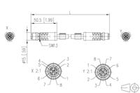 Metz Connect 142M6X11020 M12 Netwerkkabel, patchkabel CAT 6A SF/UTP 2.00 m Groen PUR-mantel, Zuurbestendig, Ozonbestendig, UV-bestendig, Geschikt voor - thumbnail