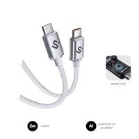 SUBBLIM USB-C naar USB-C kabel, 2 m, 60 W, gevlochten nylon, compatibel met iPhone/Samsung/MacBook, wit - thumbnail