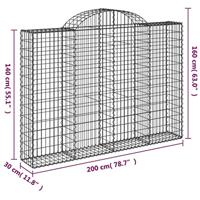 Schanskorven 13 st gewelfd 200x30x140/160 cm ijzer - thumbnail