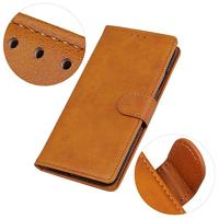 Casecentive Leren Wallet case met sluiting iPhone 13 Mini bruin - thumbnail