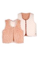 NoNo Meisjes reversibel gilet fluffy fur - Katya - Pale Blush - thumbnail
