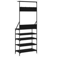 VidaXL Kledingrek met schoenenrek 70x34x184 cm zwart - thumbnail