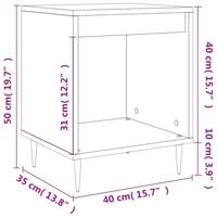 Nachtkastjes 2 st 40x35x50 cm bewerkt hout gerookt eikenkleurig - thumbnail