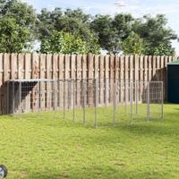 Hondenkennel 8,47 m² staal zilverkleurig - thumbnail