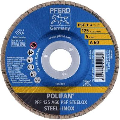 PFERD TOOLS 67646125 PFF 125 A 60 PSF STEELOX Lamellenschijf Diameter 125 mm Boordiameter 22.23 mm RVS, Staal 10 stuk(s)