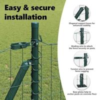 VidaXL Hek met paal groen 1,5 x 10 m staal en pvc - thumbnail