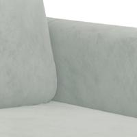 Tweezitsbank 120 cm fluweel lichtgrijs - thumbnail