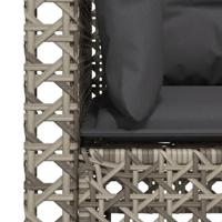 Tuinbank 3-zits met kussens poly rattan grijs - thumbnail