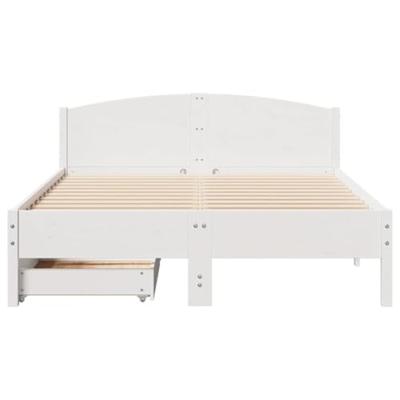 Bedframe zonder matras massief grenenhout wit 120x200 cm