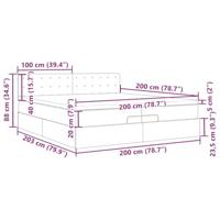 Ottoman bed met matras 200x200 cm fluweel roze - thumbnail