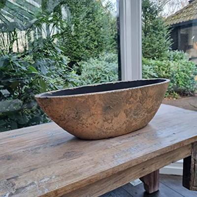 Mica Decorations Bloempot - goudkleurig - boot schaal - 48x15cm