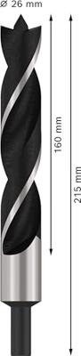 Bosch Accessories 2608597206 Hout-spiraalboor 26 mm Gezamenlijke lengte 215 mm Cilinderschacht 1 stuk(s) - thumbnail