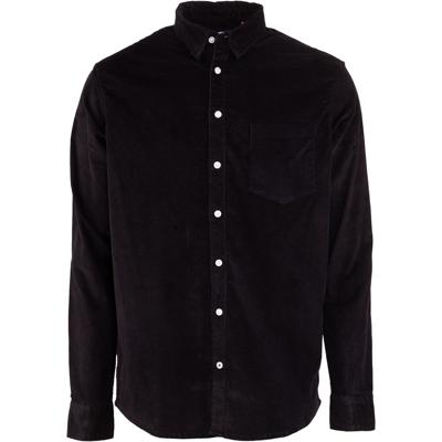 Kronstadt Heren Overhemd Johan Zwart Corduroy Rib Regular Fit