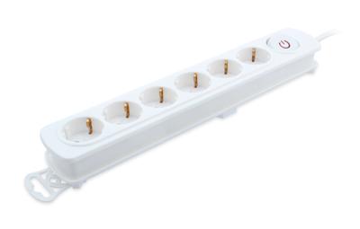 Stopcontactenstrip 6 Tomas met Interruptor TM Electron 3680 W