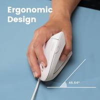 Perixx PERIMICE-513 W Ergonomische muis Kabelgebonden Optisch Wit 6 Toetsen 1600 dpi - thumbnail