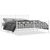 Bedframe met hoofd- en voeteneinde metaal wit 183x213 cm - thumbnail