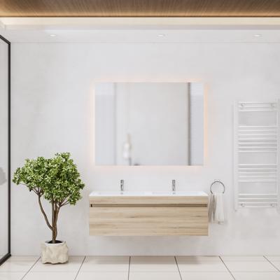 Badkamermeubelset Gliss Design Anelius 120cm Grey Oak (Keuze uit wastafel, kraangaten & spiegel) Badkamermeubelset Gliss Design Anelius 120cm Grey Oak (Keuze uit wastafel, kraangaten & spiegel)