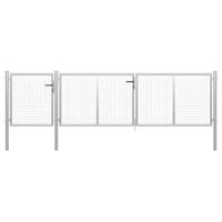 Tuinpoort staal 400x100 cm zilver - thumbnail