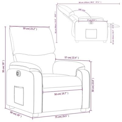 Fauteuil elektrisch verstelbaar kunstleer crèmekleurig
