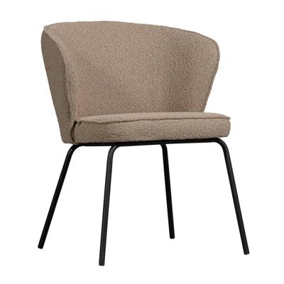WOOOD Eetkamerstoel 'Admit' Bouclé, kleur Beige