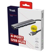 Trust Halyx-4-port USB-C (USB 3.2 Gen 2) multiport hub 1 + 4 poorten Donkergrijs - thumbnail