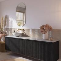 Ben Engraved Line afdekset voor inbouw wastafelkraan geborsteld messing pvd-coating - thumbnail