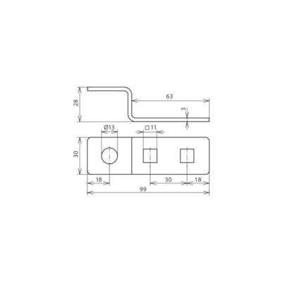 DEHN ES ZF 2X11.11 1XB13 V2A Eindstuk 1 stuk(s)