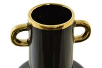 Vaas DKD Home Decor Porselein Zwart Gouden Tweekleurig Modern 15 x 15 x 29 cm - thumbnail