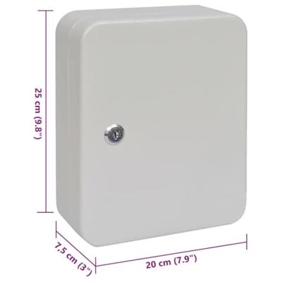 VidaXL Sleuteldoos met slot ivoor 20 x 7,5 x 25 cm staal VidaXL Sleuteldoos met slot ivoor 20 x 7,5 x 25 cm staal
