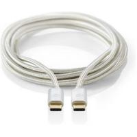 USB-kabel | USB 2.0 | USB-CT stekker | USB-CT stekker | 480 Mbps | verguld | 3.00 m | rond | gevlochten/nylon | aluminium | verpakking met kijkvenster - thumbnail