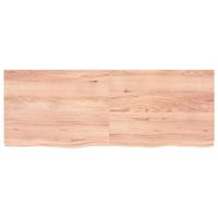 VidaXL Wastafelblad 160x60x(2-6) cm behandeld massief hout lichtbruin - thumbnail
