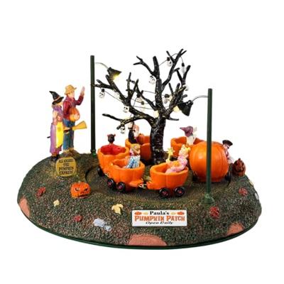 Lemax pumpkin patch train bewegend tafereel Spooky Town 2023