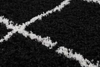 Boho&me Vierkant hoogpolig vloerkleed ruiten Habitat - zwart|wit - - thumbnail